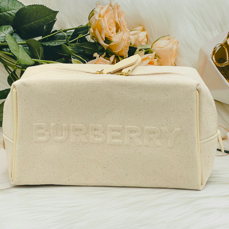 Burberry Burberry Cosmetic Bag Cotton and Hemp Bag Storage Bag Original Counter Gift