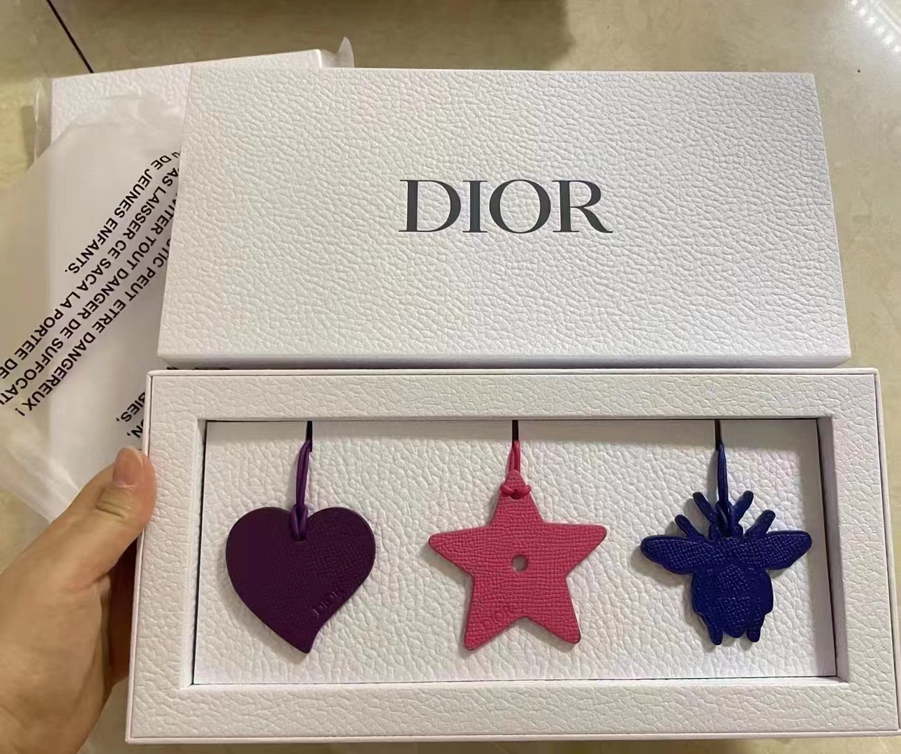 Dior Dior Counter Member Gift Leather Pendant Hanging Bag Pendant Bee Five-pointed Star Pendant