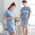 2 bộ của giá vài bộ đồ ngủ mùa hè cotton ngắn tay nightdress set Hàn Quốc người đàn ông dễ thương của phụ nữ nhà mùa hè dịch vụ