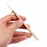 Ручка из натурального дерева, бусы, крючок для вязания, блестки для ногтей, французский стиль, с вышивкой