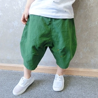 Детские тонкие штаны для мальчиков, средство от комаров, шорты, из хлопка и льна