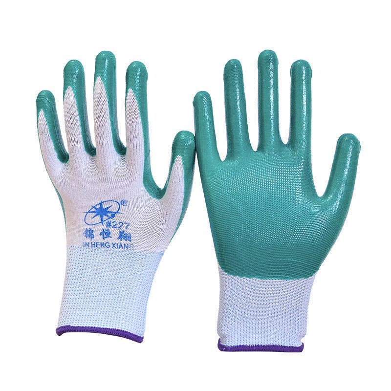 【正品12双装】手套劳保々耐磨工作丁腈橡胶乳胶防护防滑带胶皮手套