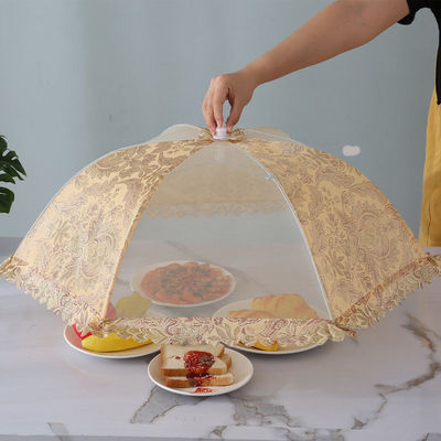 盖菜罩家用折叠餐桌罩子防苍蝇遮剩菜食物套厨房饭菜可拆洗防尘