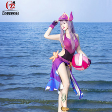 Карнавальная маски 英雄联盟 lol 泳池派对 辛德拉泳装cosplay服装
