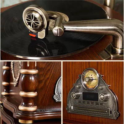 . Máy ghi âm máy ghi âm cổ điển máy nghe nhạc cổ điển ghi âm sáng tạo retro trang trí máy ghi âm vinyl - Máy hát