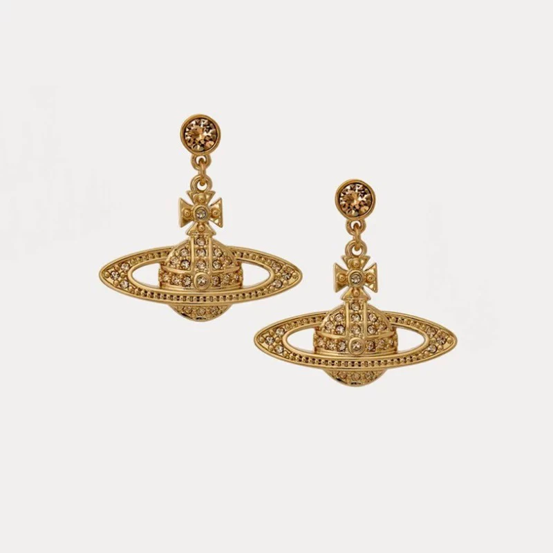 Classic earrings, pin, (Physicals), diamond encrusted