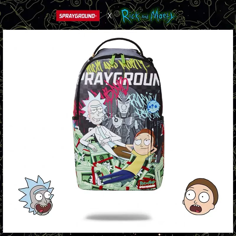 Сумка-рюкзак Sprayground безумный учёный, надпись, граффити, брендом акула, фирменный входной счёт покупок