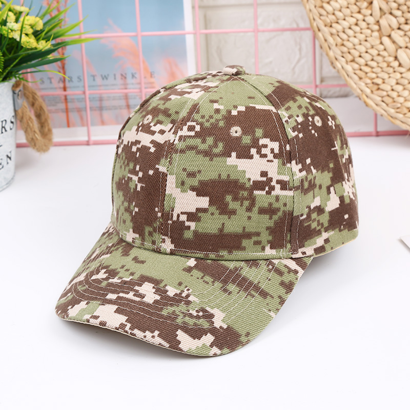 Camouflage Khaki GreenBaseball cap female Sun hat camouflage peaked cap outdoors man service cap Sun hat Military training motion Hat Korean version tide