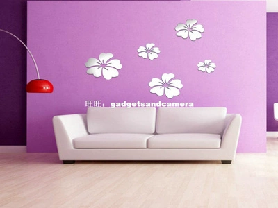 5 Наклейка с поверхностной стенкой цветочного зеркала, акриловые зерка, четыре набора вопросов