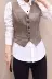 Mùa xuân và mùa thu mới retro phù hợp với vest nữ vest vest áo khoác len áo khoác mỏng áo khoác ngắn eo - Áo vest
