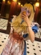 Trang phục hóa trang Halloween cos màu xanh Alice in Wonderland đẫm máu kinh dị cosplay váy