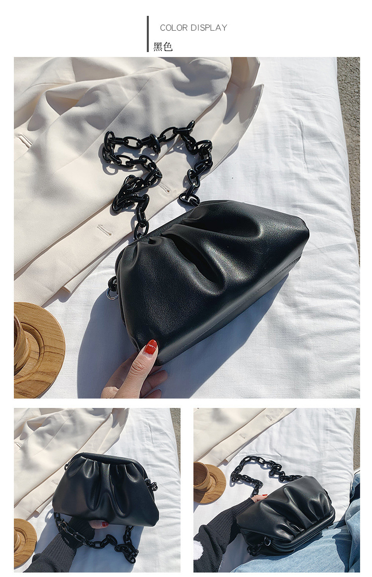 Blackomgstuio Cloud bag Tiktok Internet celebrity Small bag 2020 popular new pattern tide Versatile One shoulder Inclined shoulder bag chain