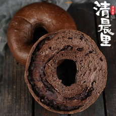 Пирожные 清晨里 巧克力贝果圈欧式面包胚早餐代餐饱腹主食粗粮三明治手作