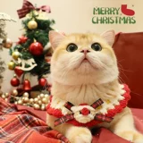 Новогоднее украшение для питомца, одежда, нагрудник, шарф для собаки, кошка, новогодняя шапка, нагрудник Тедди Бишон, маленькая собака