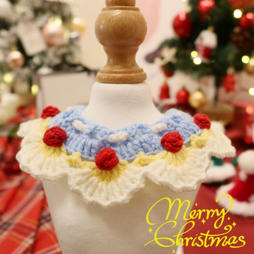 Чокер, рождественский шарф, шерстяной плетеный аксессуар ручной работы, милый нагрудник