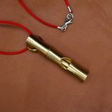 Латунный дорожный спасательный жилет, бамбуковый детский свисток подходит для мужчин и женщин, ожерелье, подвеска, подарок на день рождения