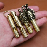 Латунный дорожный спасательный жилет, бамбуковый детский свисток подходит для мужчин и женщин, ожерелье, подвеска, подарок на день рождения