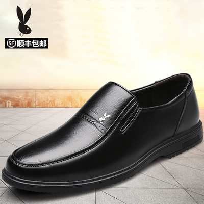 夏季男士皮鞋男真皮软皮商务正装休闲平底软底防滑中老年人爸爸鞋
