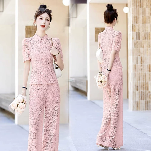 Летний комплект, кружевные штаны, китайский стиль, изысканный стиль