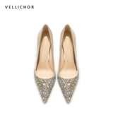 Нюдовые блестки для ногтей, туфли на высоком каблуке с заостренным носом, 2023 года, новая коллекция, 10см