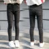 Quần jeans bé gái 2019 quần áo xuân hè chân nhỏ quần bút chì mùa thu mới Quần áo trẻ em Hàn Quốc quần trẻ em màu đen - Quần jean Quần jean