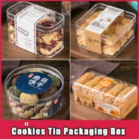 New Year Cookies Tin Biscuit Box Cake Baking Packaging Jar