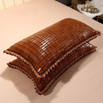 夏季麻将凉席枕套竹凉席枕头套单人枕垫40X60成人凉枕头外套竹席