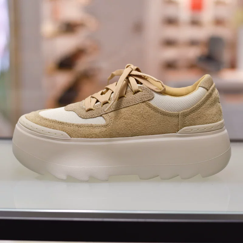 UGG New thick-soled classic women's comfortable thick-soled printed suede leather lace-up sports and casual shoes 1130788