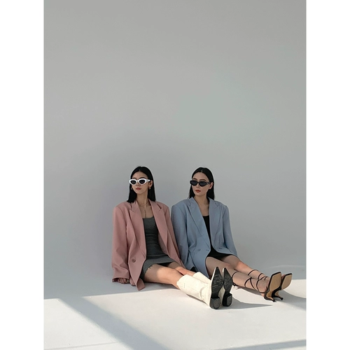 Весенний розовый дизайнерский пиджак классического кроя для отдыха, тренд сезона, оверсайз