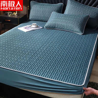 南极人乳胶冰丝凉席三件套床笠款防滑席梦思床垫保护套床罩空调席