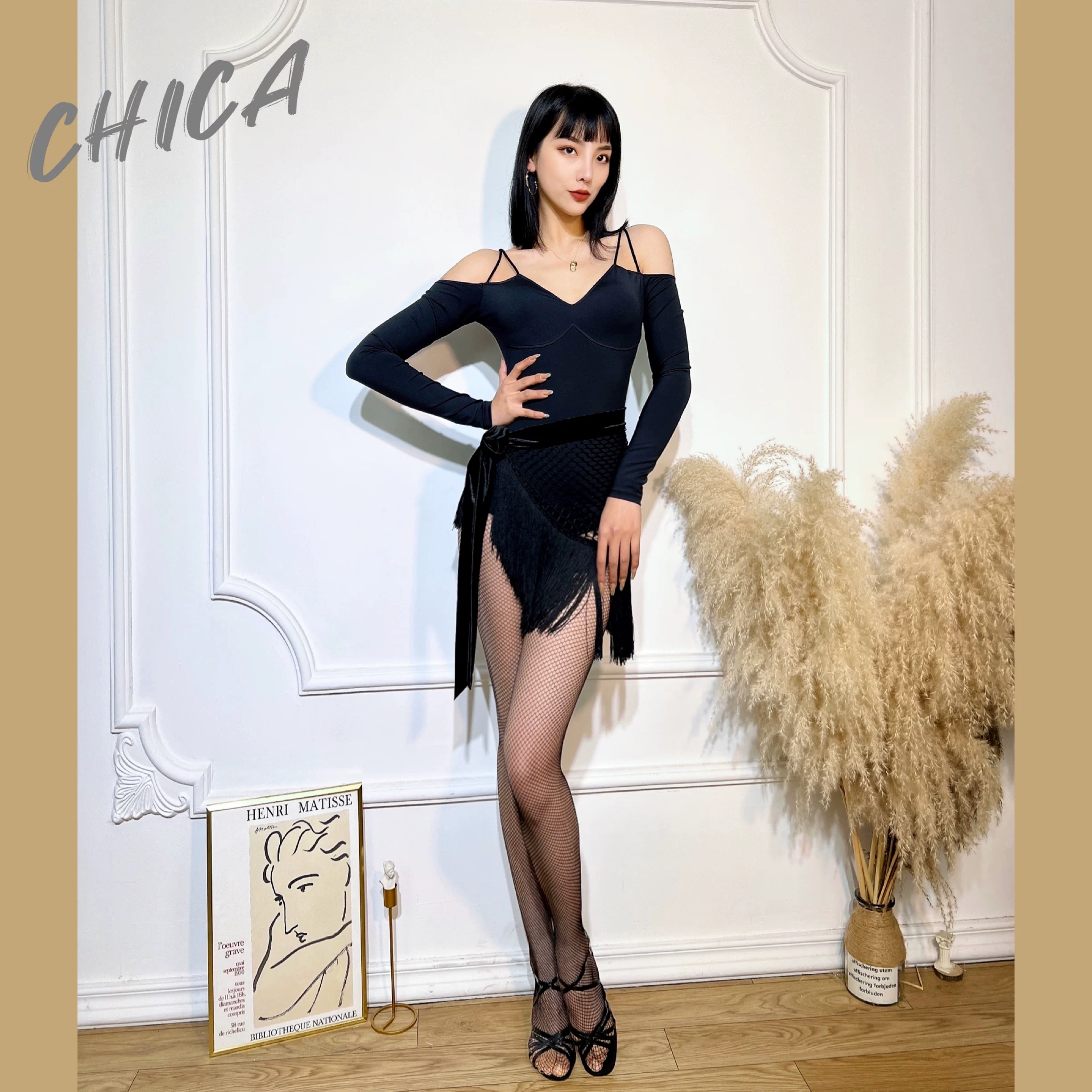 Платье CHICA с длинными рукавами, брюки, открытые плечи и длинные рукава, стиль высокого качества