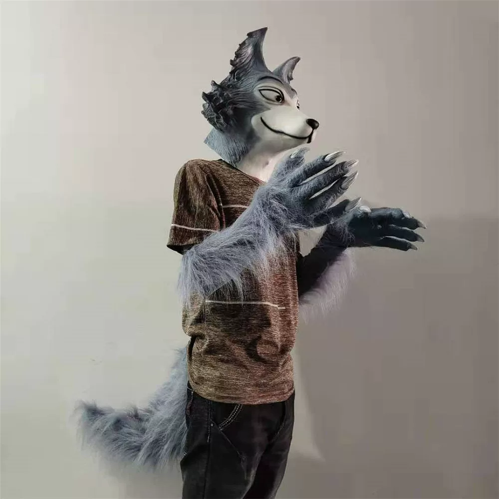 Латексная маска для Reagsen Grand Gray Wolf Wolf Wolf Claw, реквизит для, персонаж аниме
