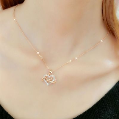 钛钢项链女不掉色学生韩版简约锁骨链玫瑰金吊坠情人节生日礼物