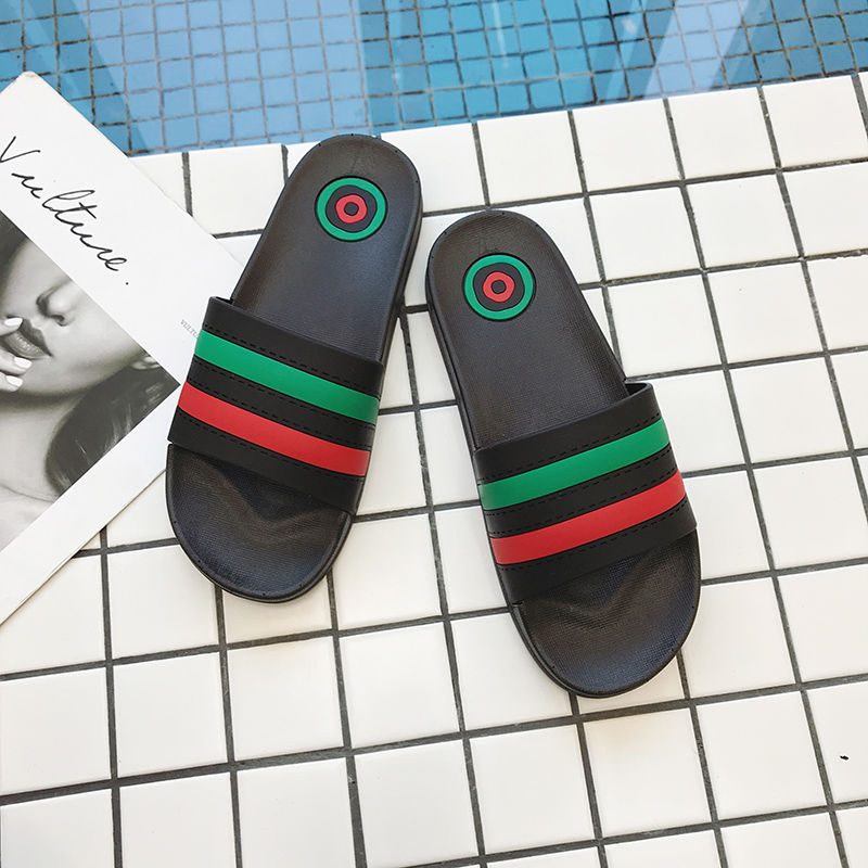 Stripe & Greenchildren slipper Boy slipper Autumn and winter summer Eldest child sandals  At home girl Shower Room take a shower non-slip Sandals male