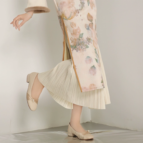 Ципао, демисезонная элегантная юбка в складку, 2023, городской стиль, по фигуре