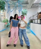 Сейчас ~ Корейский подлинный instantfunk 1032313 Персонализированная сторона -Благодаря повседневным джинсам