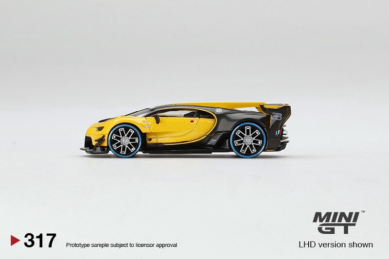 MINI GT 1:64 Bugatti Vision Gran Turismo Yellow Blue LHD Model Car