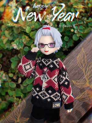 taobao agent [Sale] OB22/24 original self -made retro snowflake diamond plaid sweater autumn and winter set small cloth Blythe