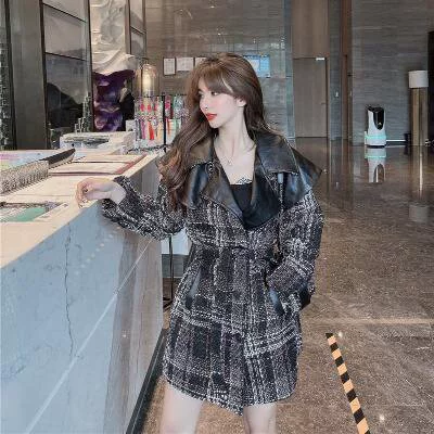 Демисезонный длинный плащ, шерстяное пальто, средней длины