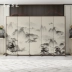 Màn hình gấp theo phong cách Trung Quốc tùy chỉnh 
            phòng khách di động gỗ nguyên khối khách sạn tối giản hiện đại phong cảnh hai mặt màn hình văn phòng không thấm nước vách ngăn cầu thang tam cấp 