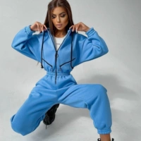Women Zip Up Hooded Jumpsuit Yoga Running Fitness Sets Fall