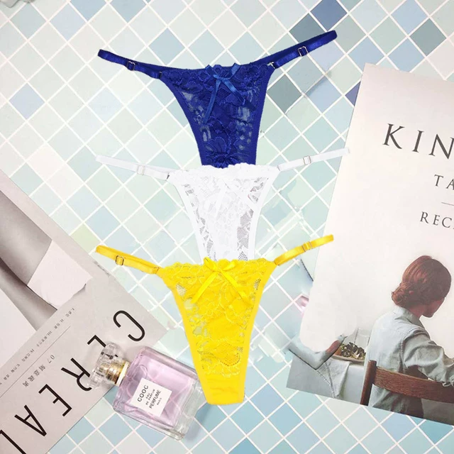 3 шт./набор женщины sexy thong трусики кружевные прозрачные