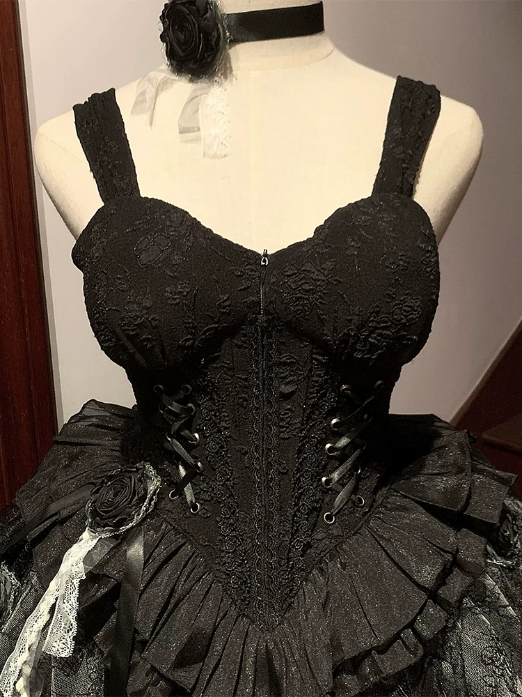 Оригинальный дизайн Tuxue Meow клетка священник готическая Лолита тёмная юбка-платье с ярджа