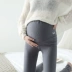 Quần legging nữ mang thai Hàn Quốc mặc bên ngoài vào mùa thu và quần cotton nâng bụng cashmere quần co giãn là quần mỏng cho bà bầu