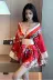 Bộ đồ ngủ gợi cảm cho nữ 2022 mới cổ chữ V Nhật Bản cardigan nữ cột dây cosplay in hình phù hợp với mùa hè