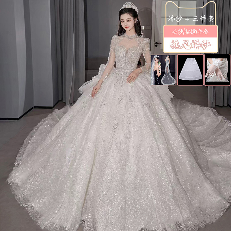  Tailor -made (not refund or change)+White trailer (wedding dress+three -piece set)   + $20.43 