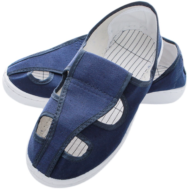 Giày chống tĩnh điện PU dày đế mềm mùa hè lưới thoáng khí không hôi chân nam nữ xưởng giày công sở giày bảo hộ không bụi 