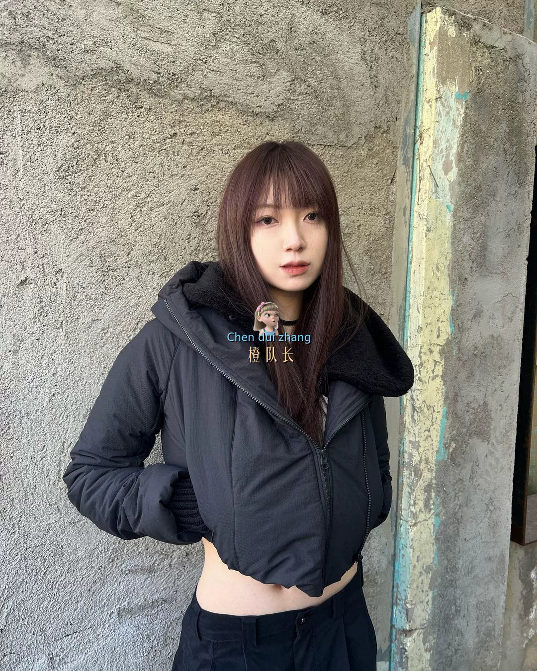 Часть лока HYEIN SEO 23 осень-зима Y2K сладко-острый высокий талией худи хлопковый пальто тёплая хлопковая верхняя куртка