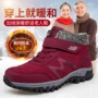 Kéo trở lại mùa đông giày bông cho người trung niên và cao tuổi của phụ nữ giày thể thao mẹ cao cấp chống trượt dày dặn cộng với nhung ấm áp giày đi bộ cho người già giày độn nữ