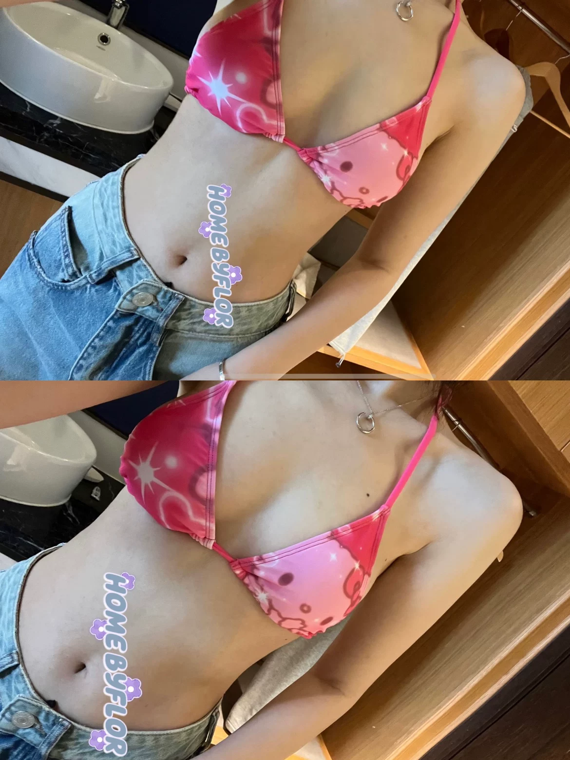 Byflor Kitty купальник бикини эксклюзивный дизайн Katie кот peach pink среднее отпуск y2k